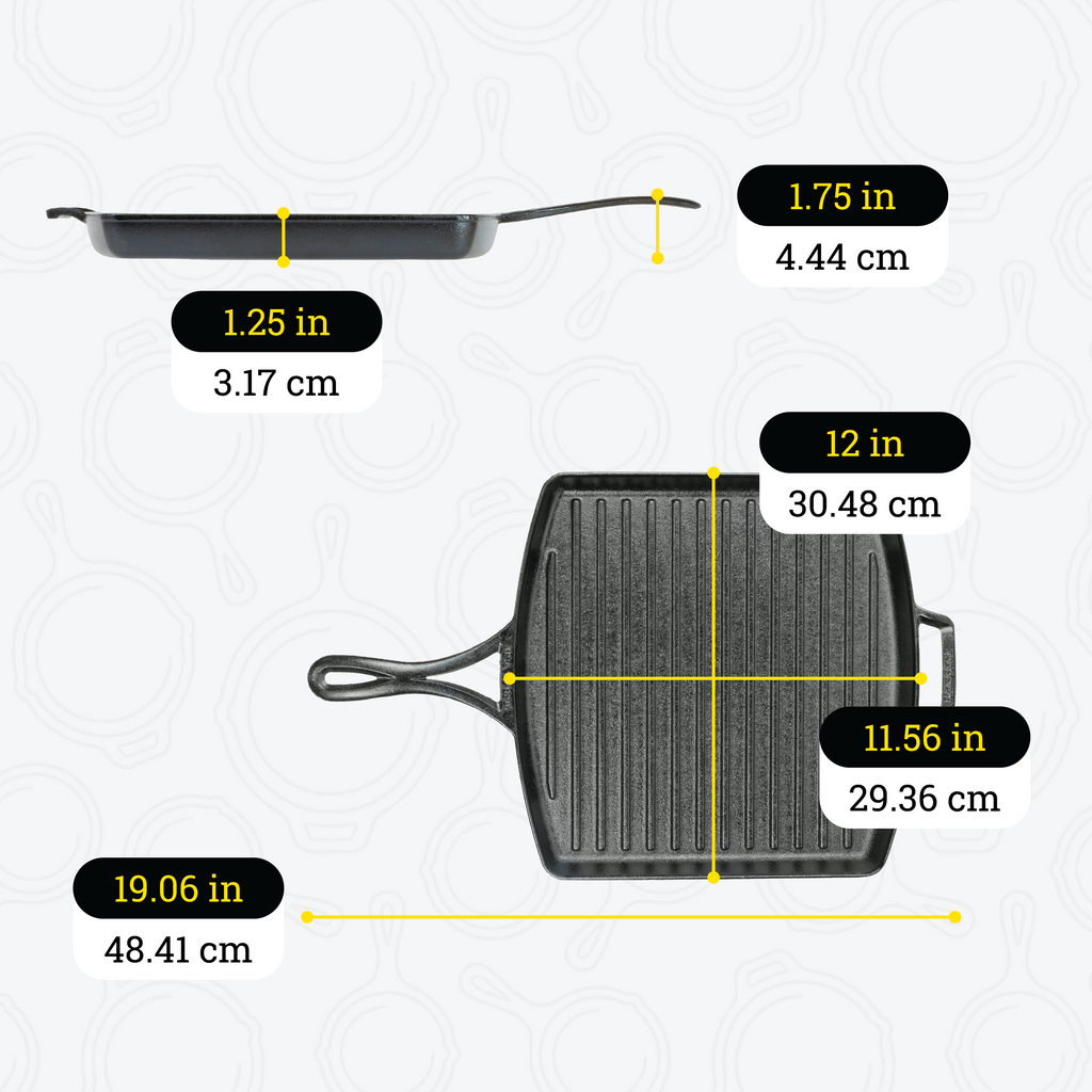 Blacklock 12 Inch Lightweight Cast Iron Grill Pan