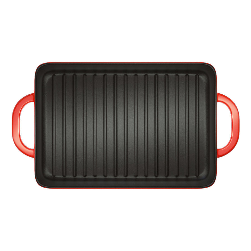 Enameled Cast Iron 12.5 x 8 Inch Grill Pan