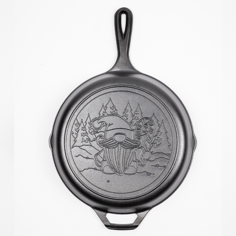 Lodge 10.25 Inch Seasoned Cast Iron Holiday Gnome Skillet 