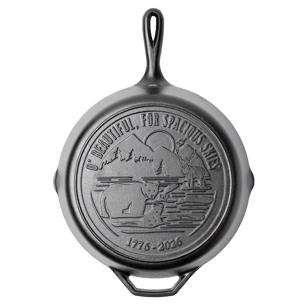 Lodge 12 Inch Seasoned Cast Iron Skillet. Spacious Skies