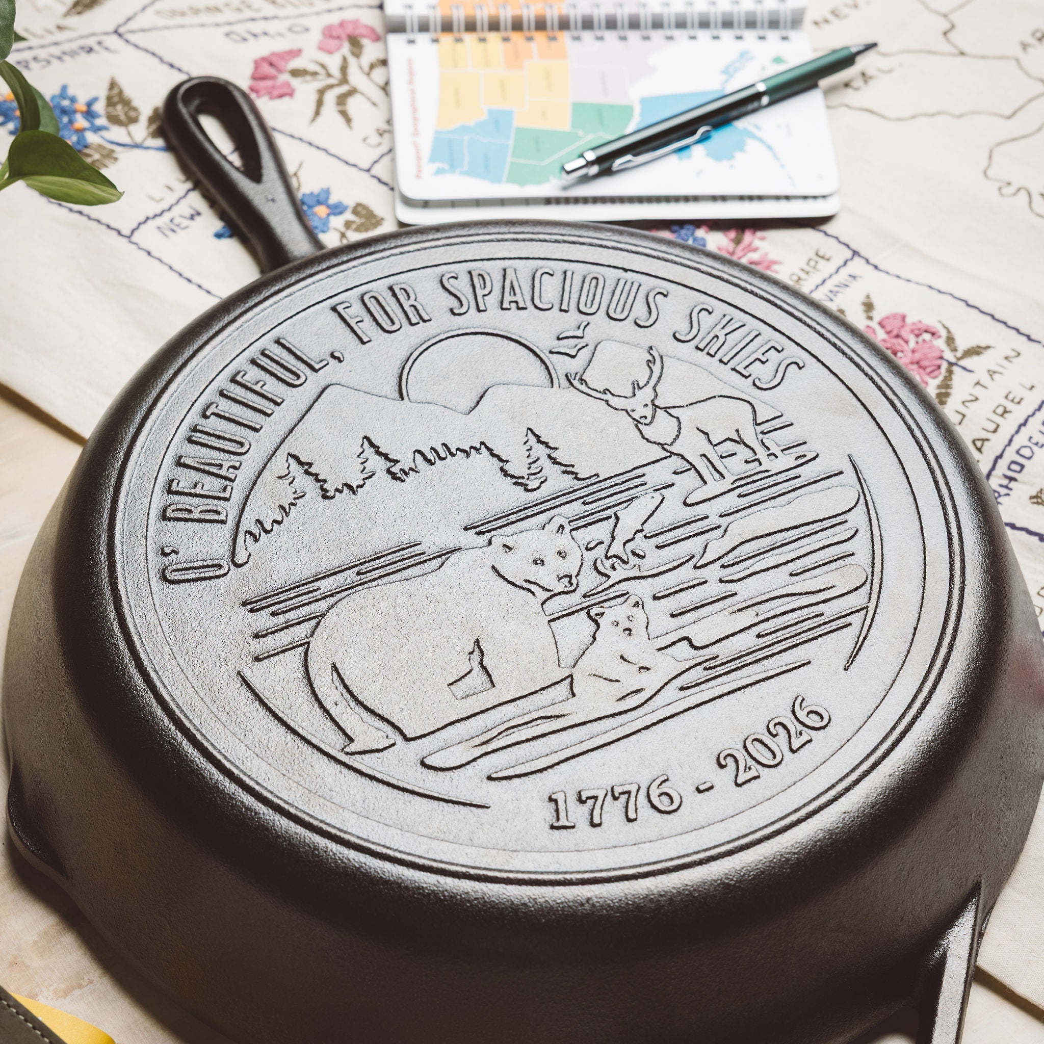 Lodge 12 Inch Seasoned Cast Iron Skillet. Spacious Skies