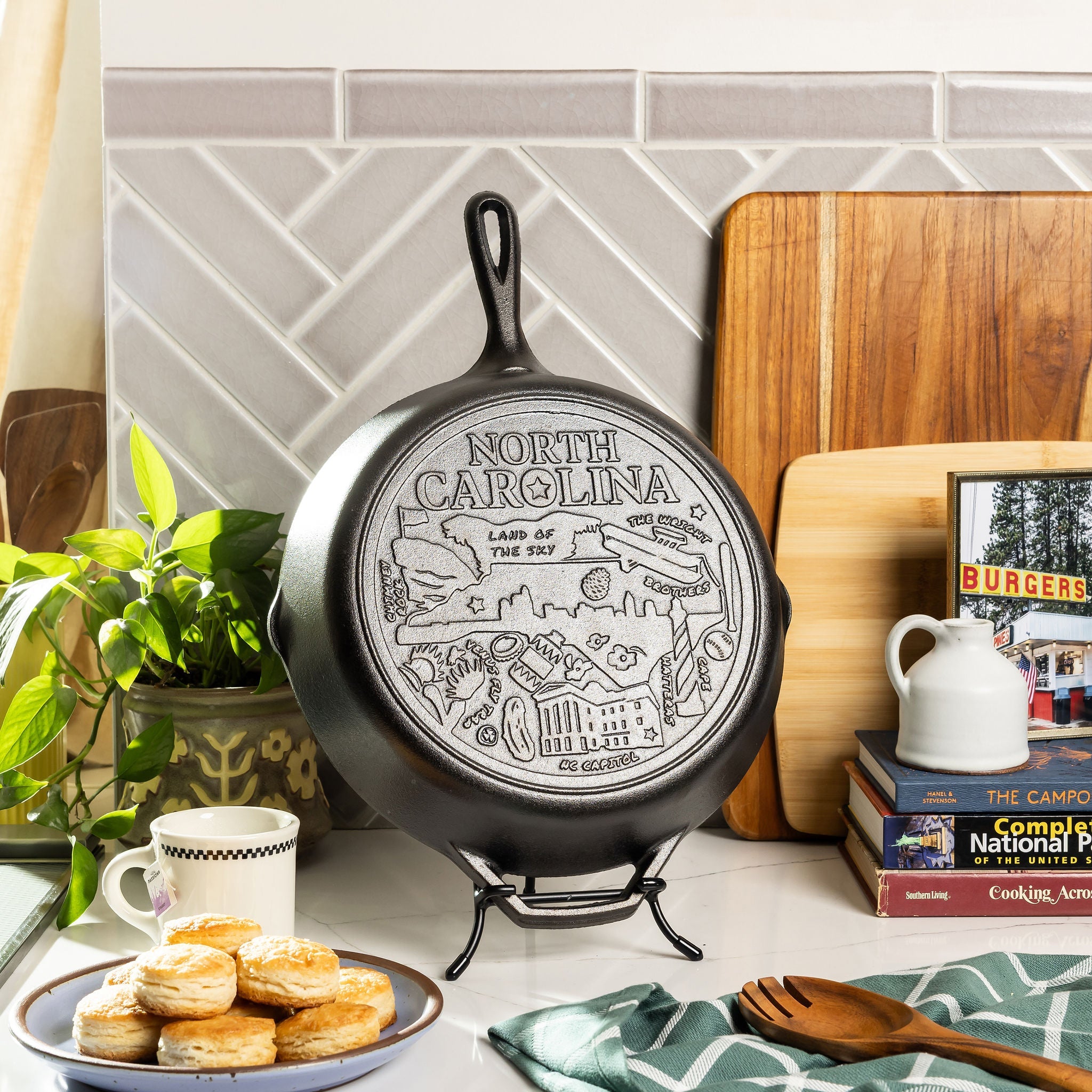 American Road Trip: 12 Inch Seasoned Cast Iron Skillet. North Carolina