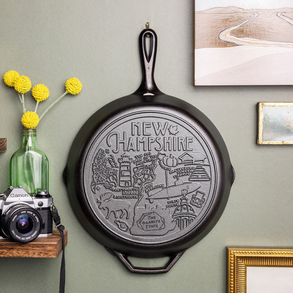 American Road Trip: 12 Inch Seasoned Cast Iron Skillet. New Hampshire