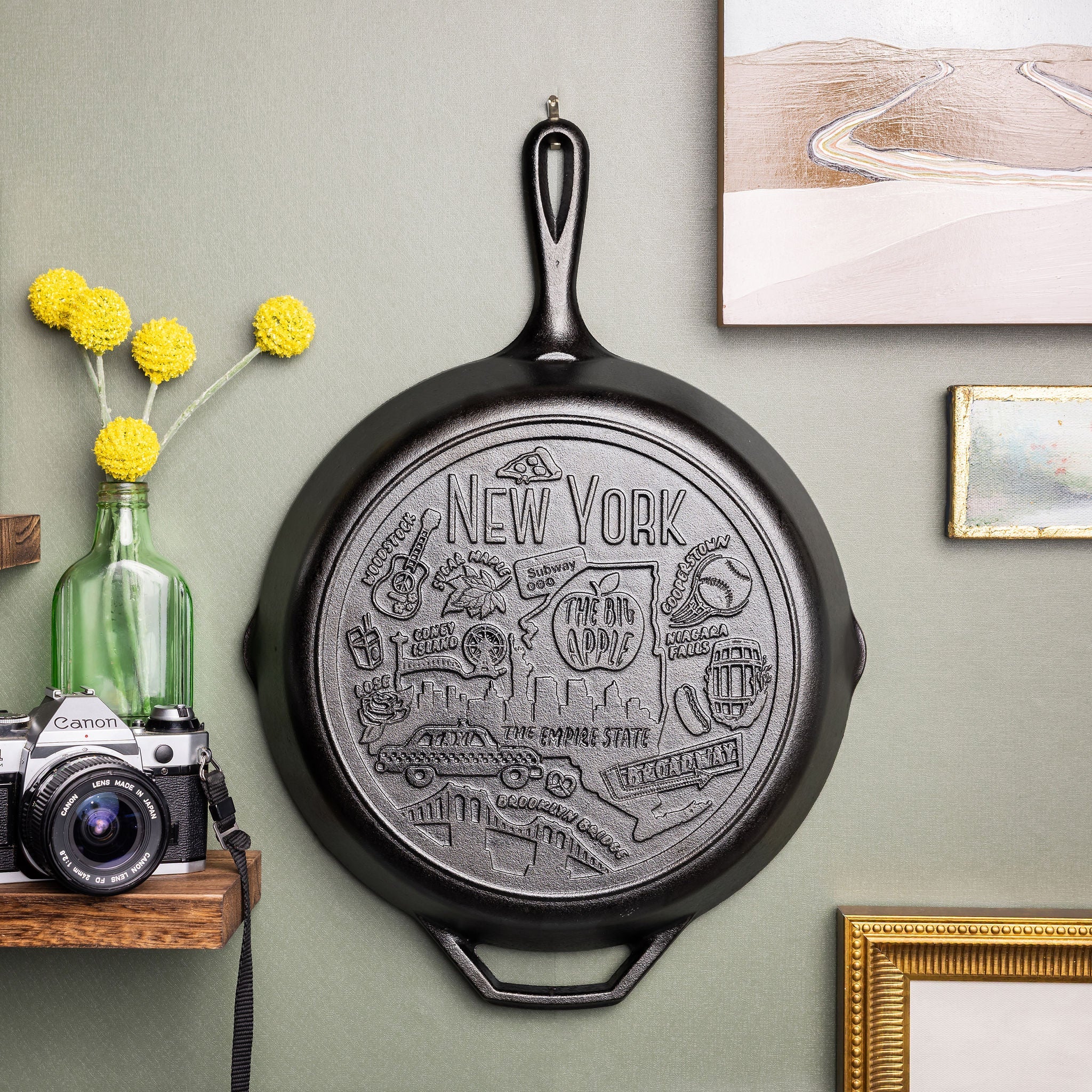 American Road Trip: 12 Inch Seasoned Cast Iron Skillet. New York