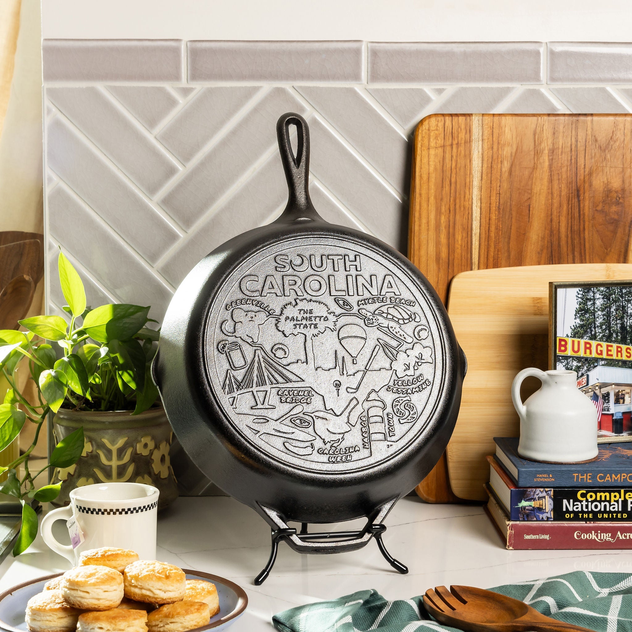 American Road Trip: 12 Inch Seasoned Cast Iron Skillet. South Carolina
