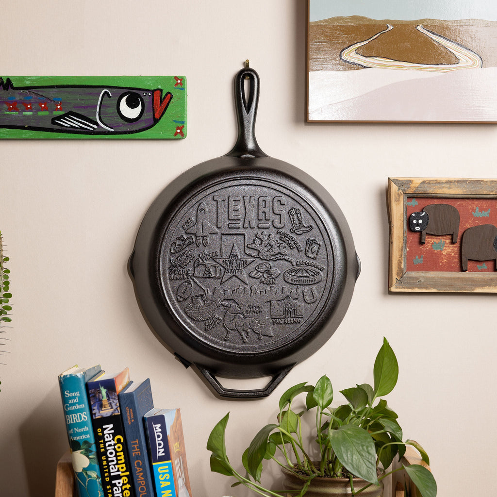 American Road Trip: 12 Inch Seasoned Cast Iron Skillet. Texas