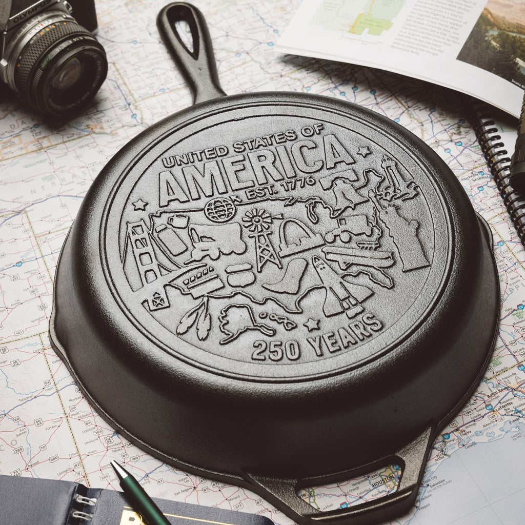 Lodge 10.25 Inch Seasoned Cast Iron Skillet. USA Icons