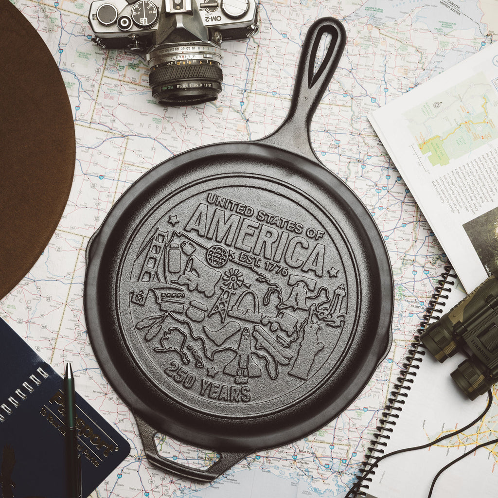 Lodge 10.25 Inch Seasoned Cast Iron Skillet. USA Icons