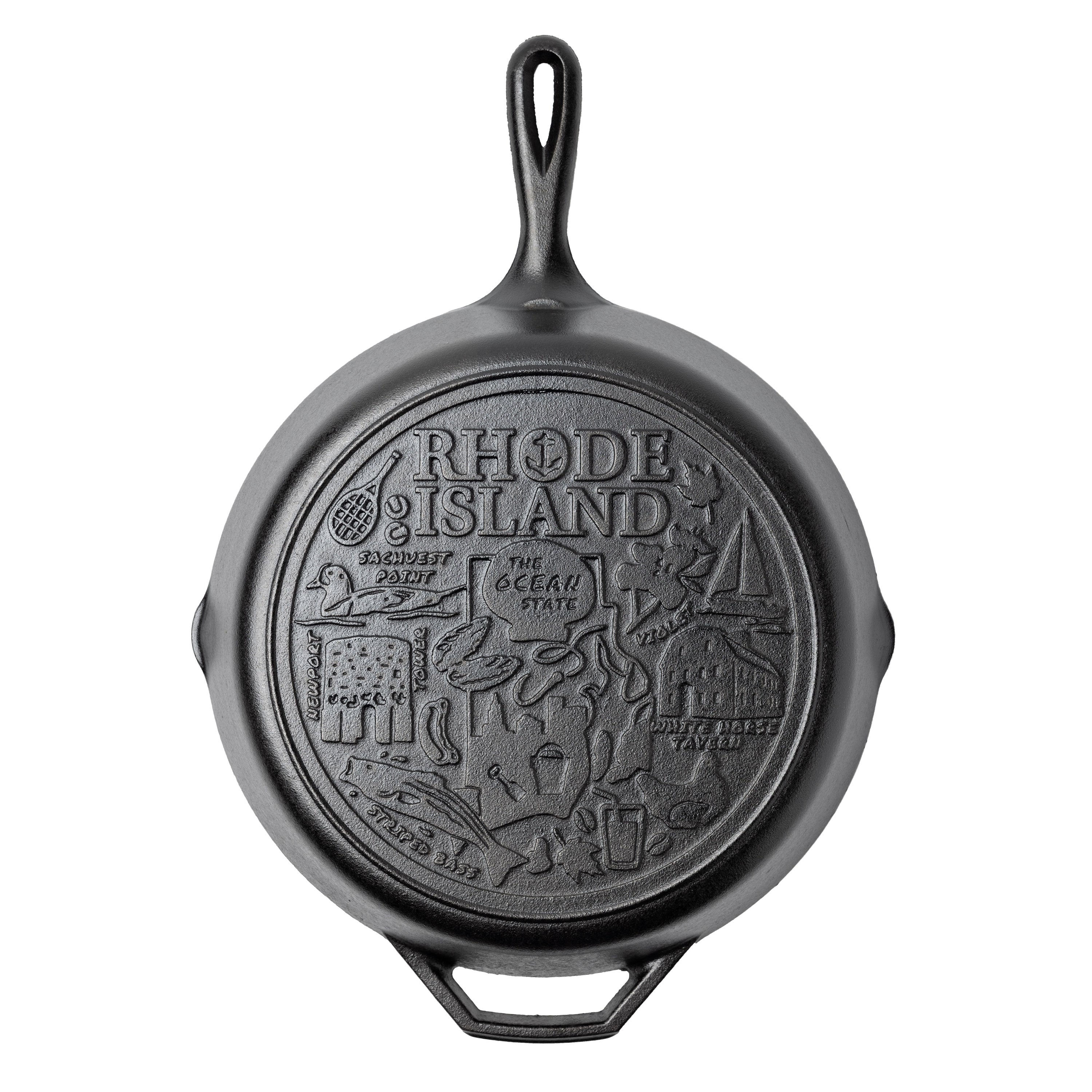 American Road Trip: 12 Inch Seasoned Cast Iron Skillet. Rhode Island