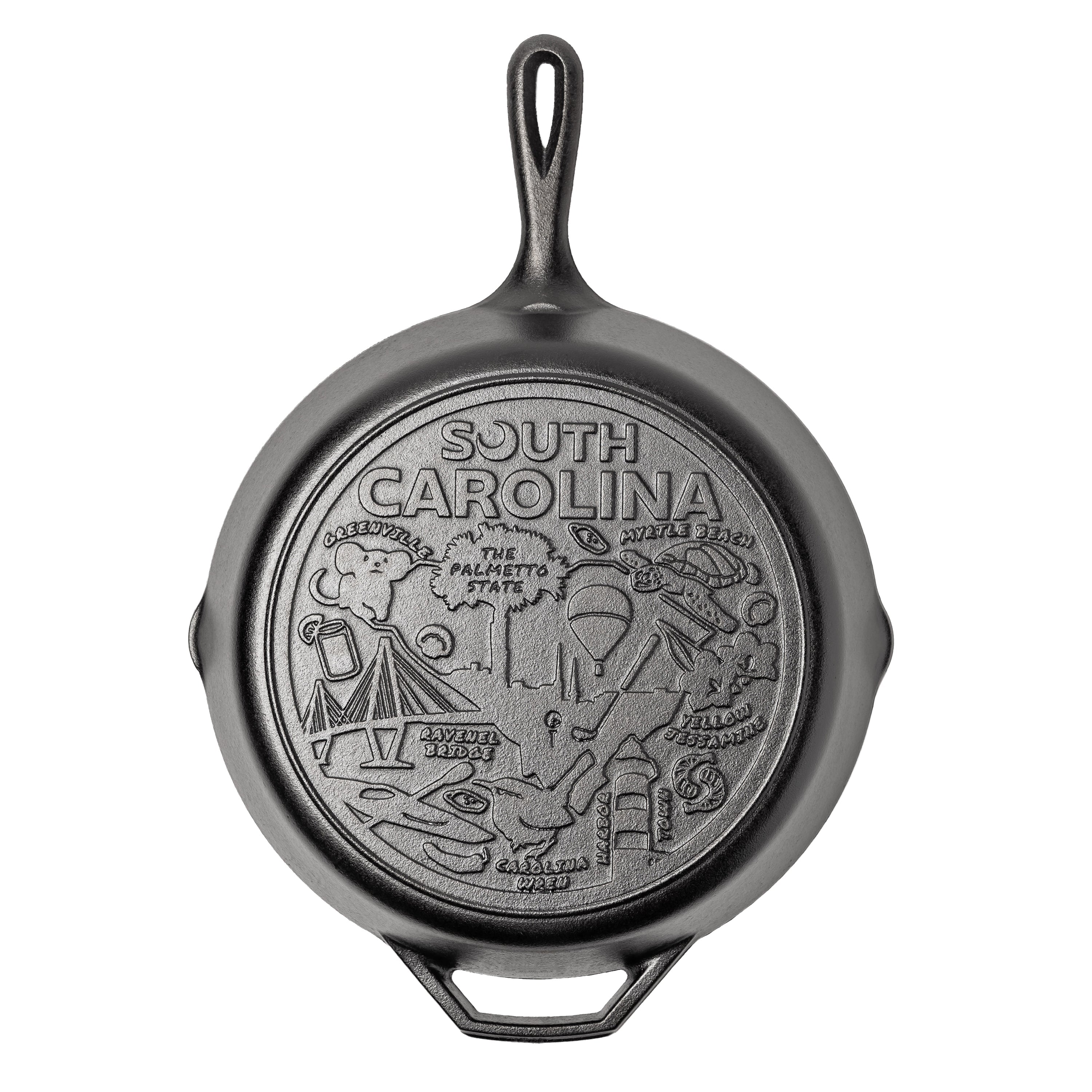 American Road Trip: 12 Inch Seasoned Cast Iron Skillet. South Carolina
