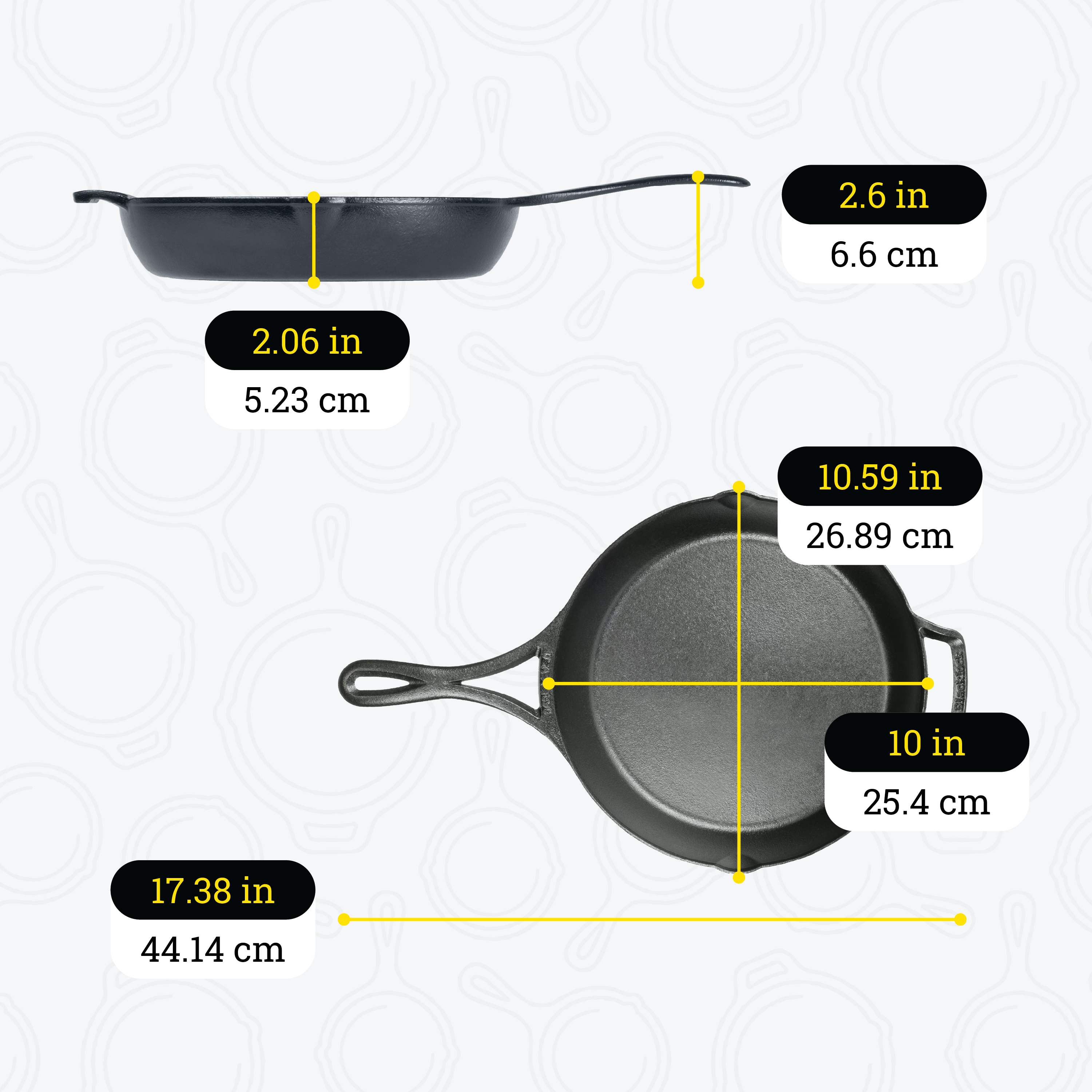 Blacklock Lightweight Cast Iron Skillet Set